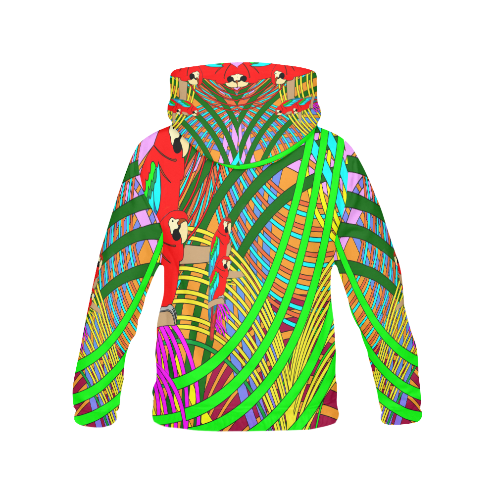 abstract parrot All Over Print Hoodie for Men (USA Size) (Model H13)