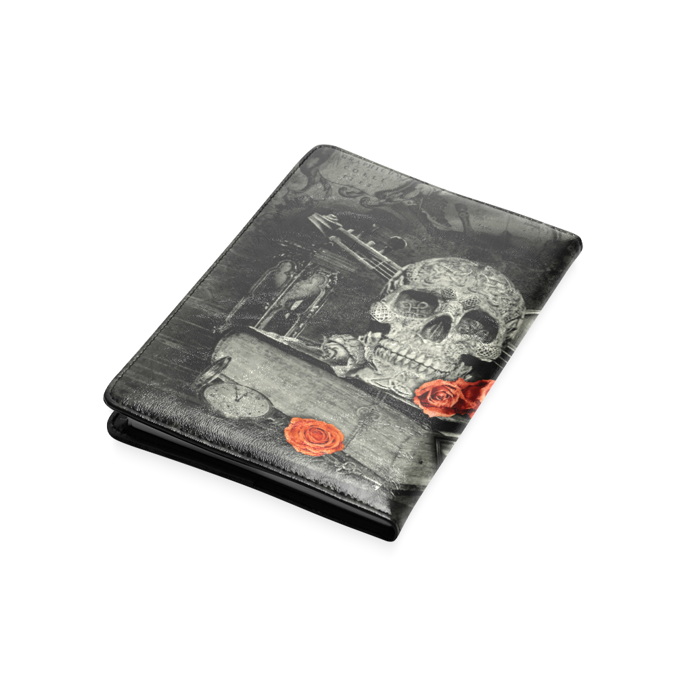 Steampunk Alchemist Mage Red Roses Celtic Skull Custom NoteBook A5
