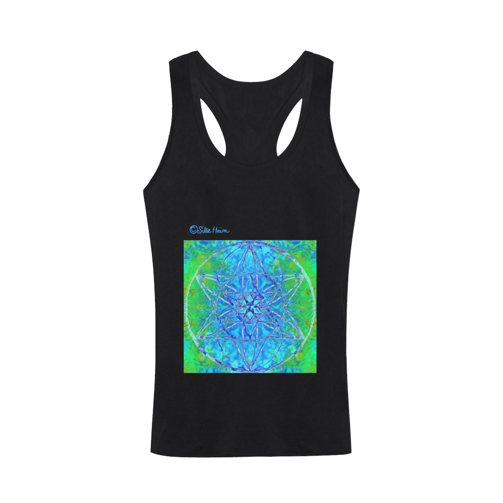 protection in nature colors-teal, blue and green Plus-size Men's I-shaped Tank Top (Model T32)