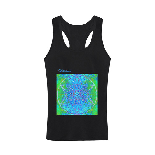 protection in nature colors-teal, blue and green Plus-size Men's I-shaped Tank Top (Model T32)