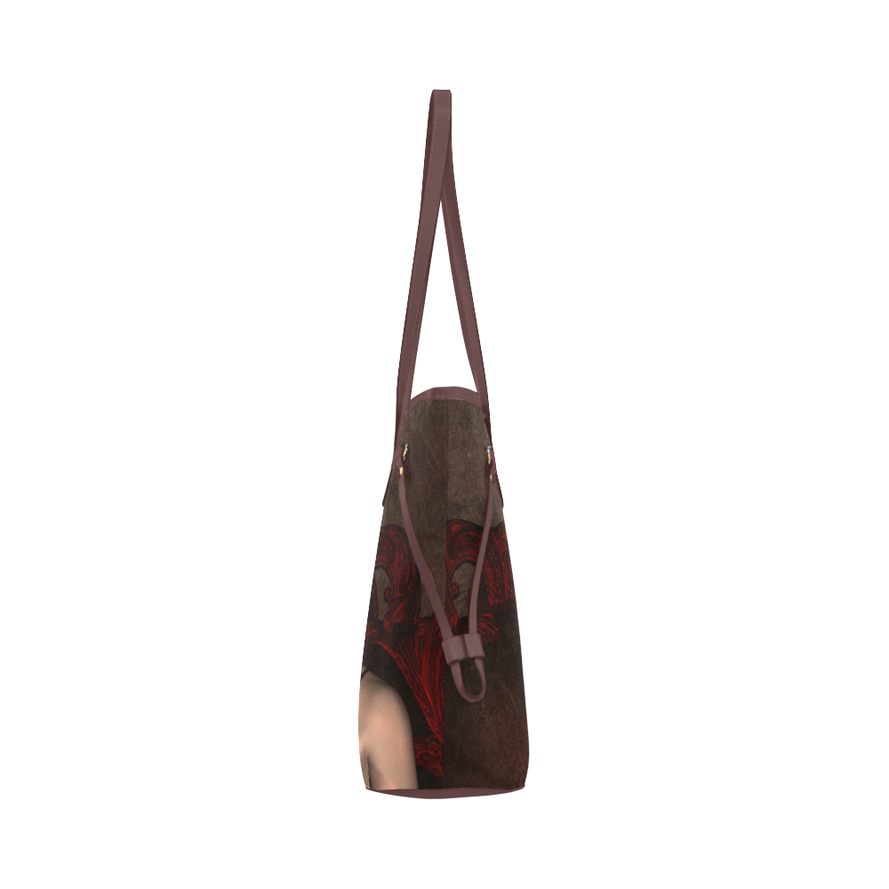 Dark fairy with horn Clover Canvas Tote Bag (Model 1661)