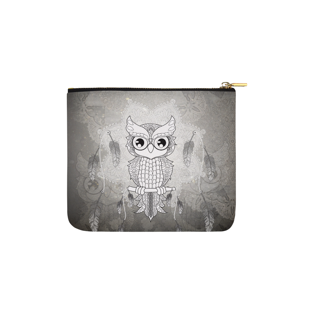 Cute owl, mandala design Carry-All Pouch 6''x5''