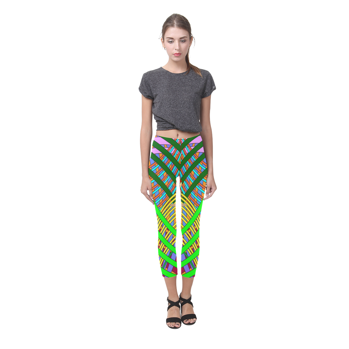 abstract parrot Capri Legging (Model L02)