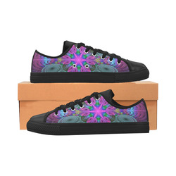 Mandala From Center Colorful Fractal Art With Pink Aquila Microfiber Leather Women's Shoes (Model 031)