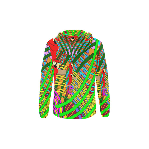 abstract parrot All Over Print Full Zip Hoodie for Kid (Model H14)