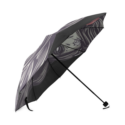 Sugar Skull Day of the Dead Girl Red Rose Foldable Umbrella (Model U01)