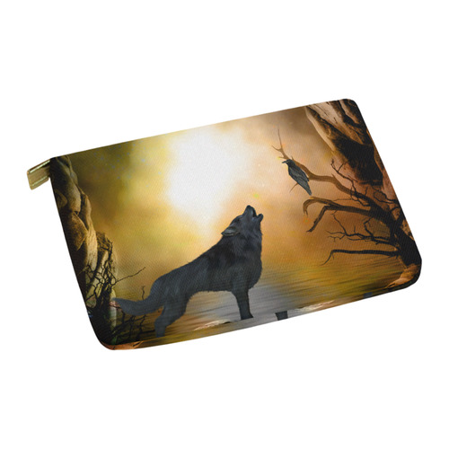 Lonely wolf in the night Carry-All Pouch 12.5''x8.5''