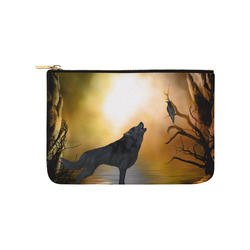 Lonely wolf in the night Carry-All Pouch 9.5''x6''