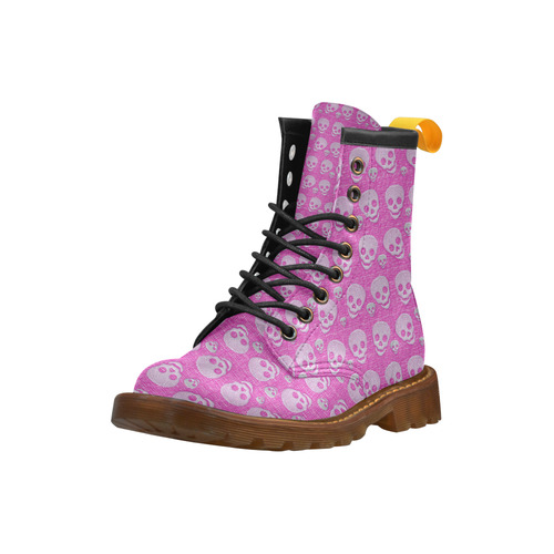 SKULLS PINK High Grade PU Leather Martin Boots For Women Model 402H