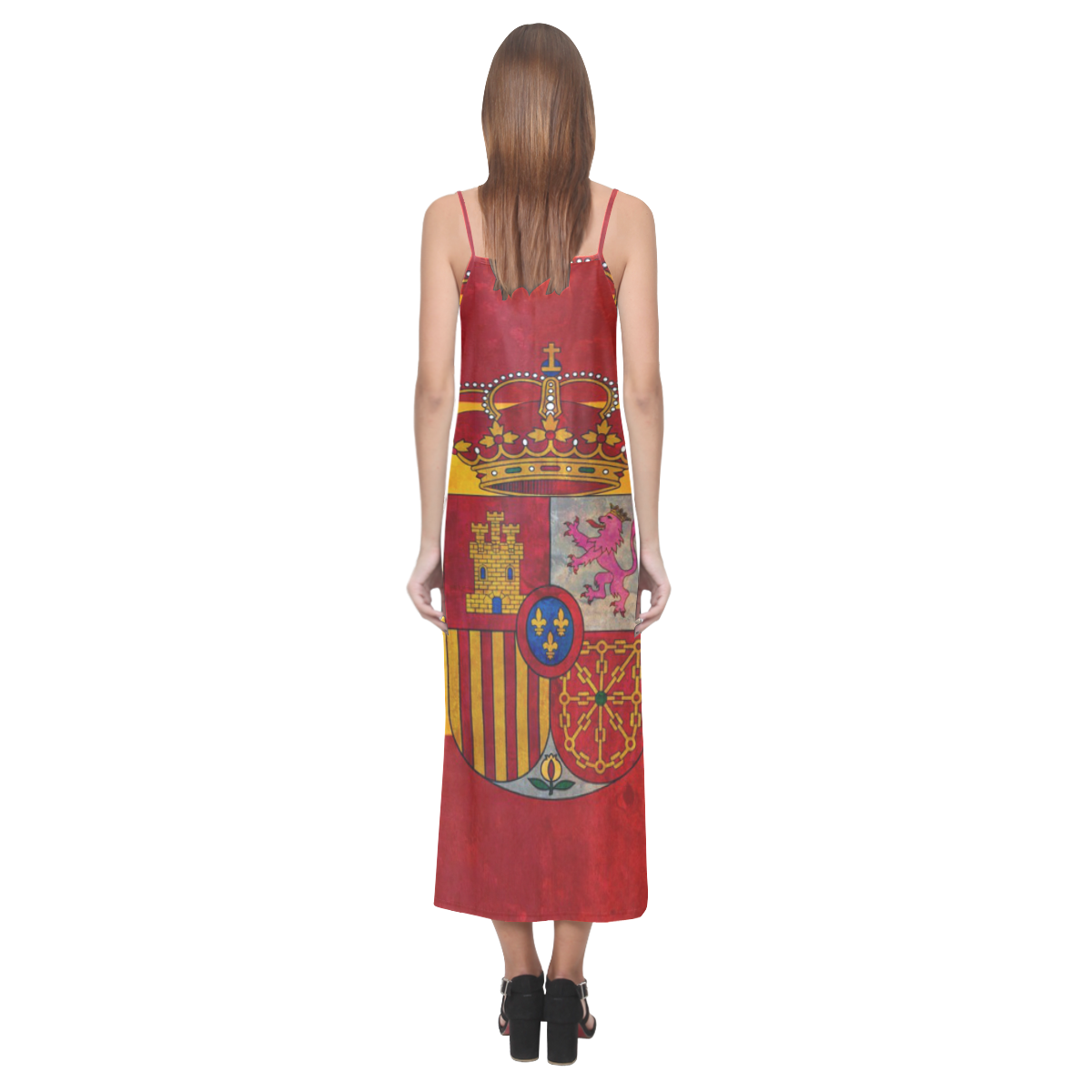 SPAIN V-Neck Open Fork Long Dress(Model D18)