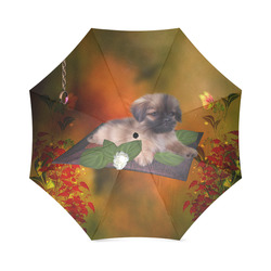 Cute lttle pekinese, dog Foldable Umbrella (Model U01)