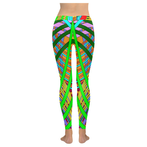 abstract parrot Women's Low Rise Leggings (Invisible Stitch) (Model L05)