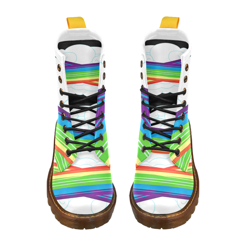 flying with rainbow dash High Grade PU Leather Martin Boots For Women Model 402H