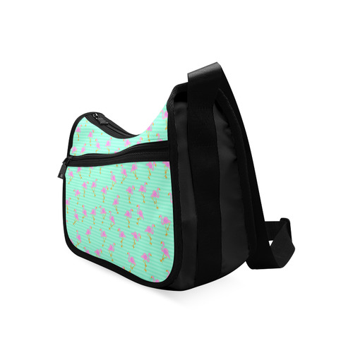 Pink and Green Flamingo Pattern Crossbody Bags (Model 1616)