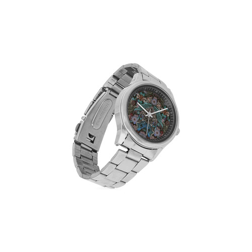 embroidery Men's Stainless Steel Watch(Model 104)