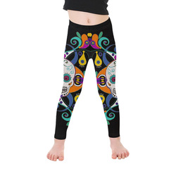 Día De Los Muertos Skull Ornaments Kid's Ankle Length Leggings (Model L06)