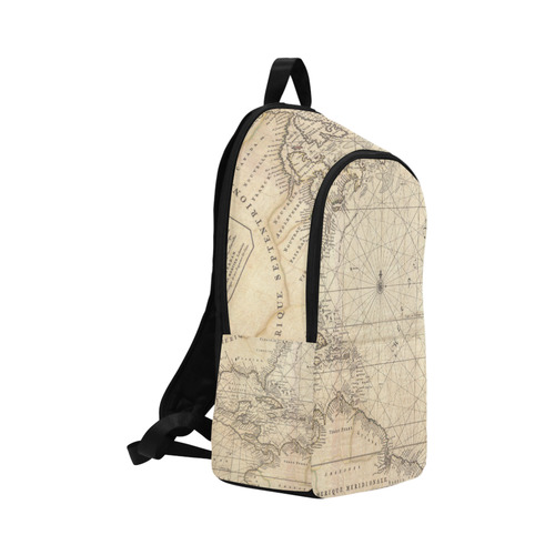 Mochila mapa antigo com bolsos laterais Fabric Backpack for Adult (Model 1659)
