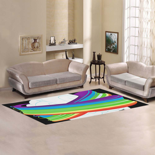 flying with rainbow dash Area Rug 9'6''x3'3''