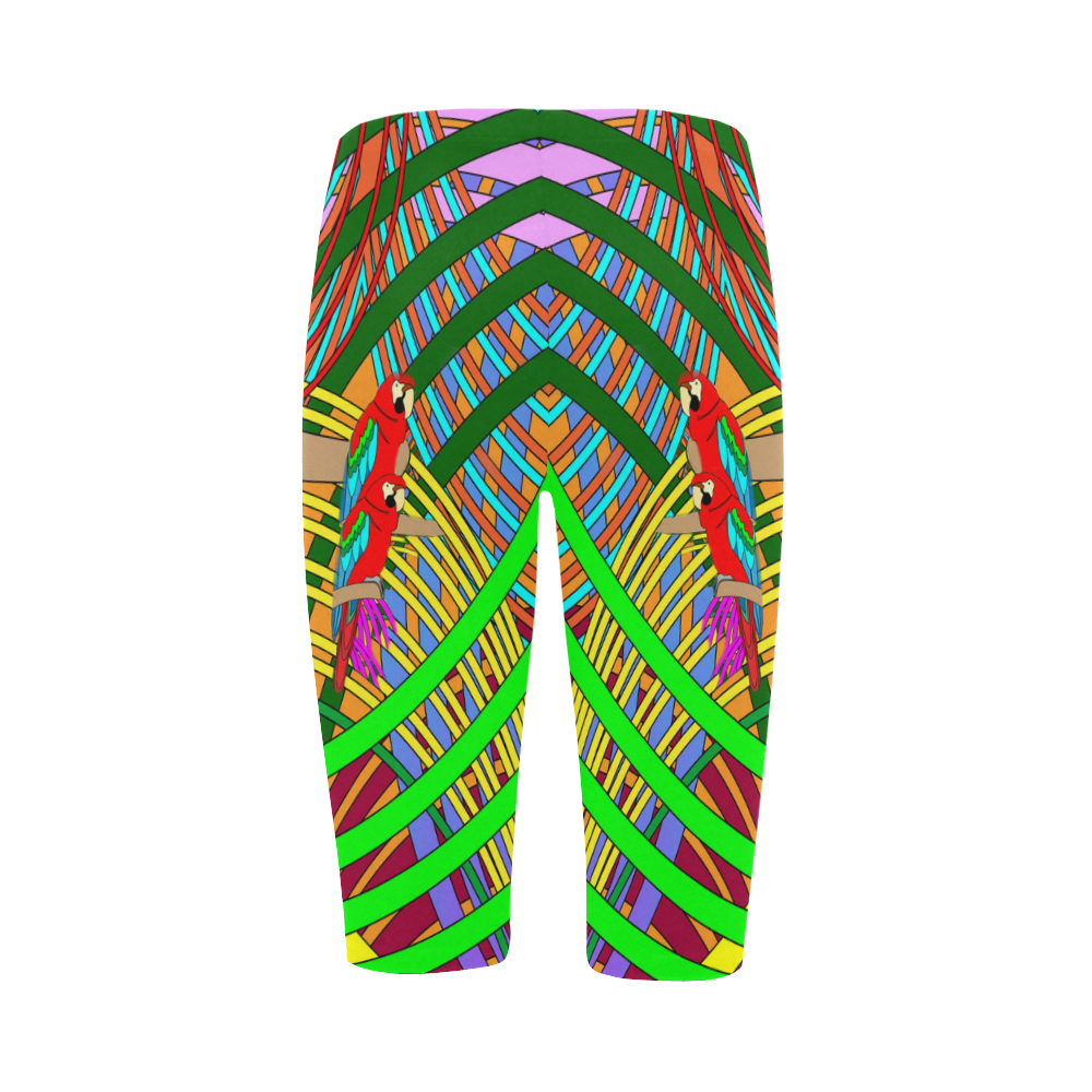 abstract parrot Hestia Cropped Leggings (Model L03)