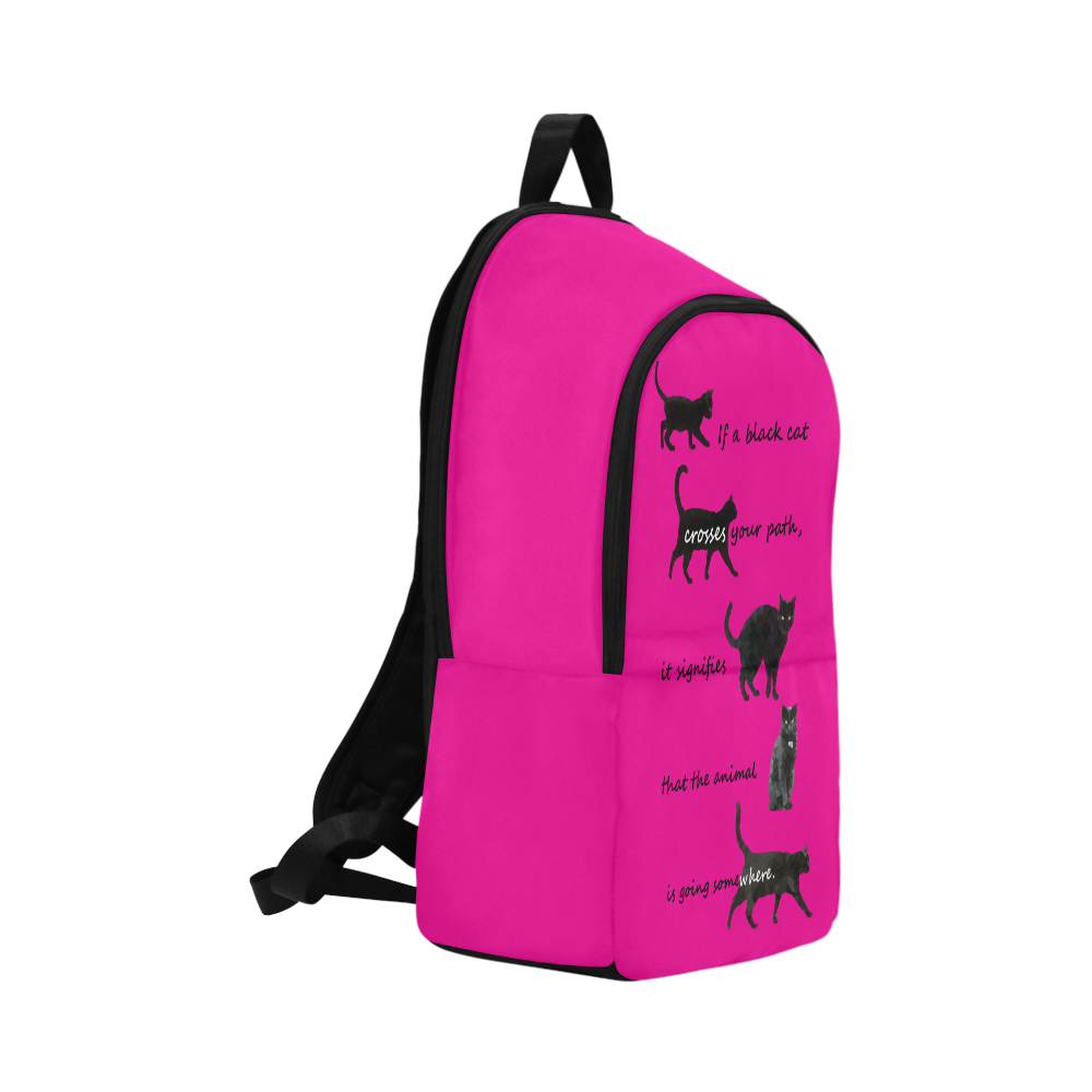 Black cat crosses your path Fabric Backpack for Adult (Model 1659)