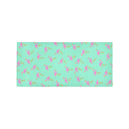 Pink and Green Flamingo Pattern Area Rug 7'x3'3''