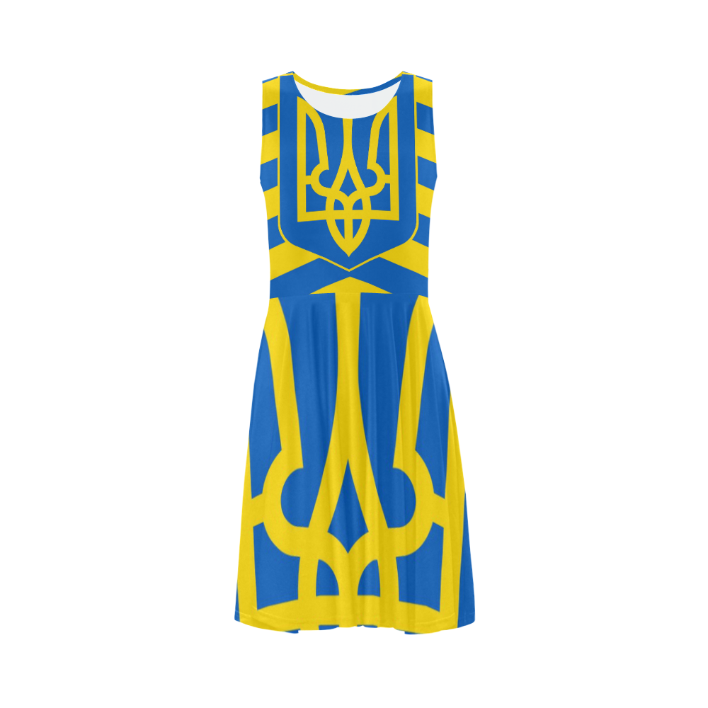 UKRAINE-2 Sleeveless Ice Skater Dress (D19)