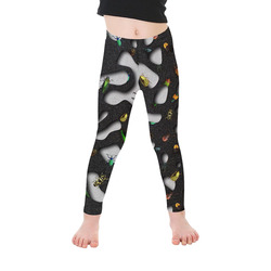 Crawking Bugs - Squiggly Loops Cut Kid's Ankle Length Leggings (Model L06)