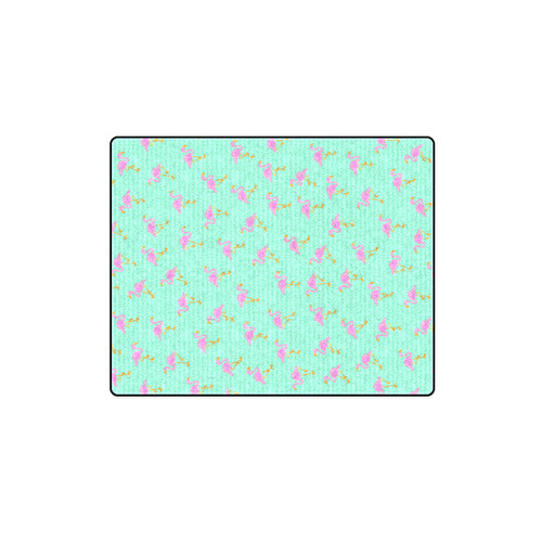 Pink and Green Flamingo Pattern Blanket 40"x50"
