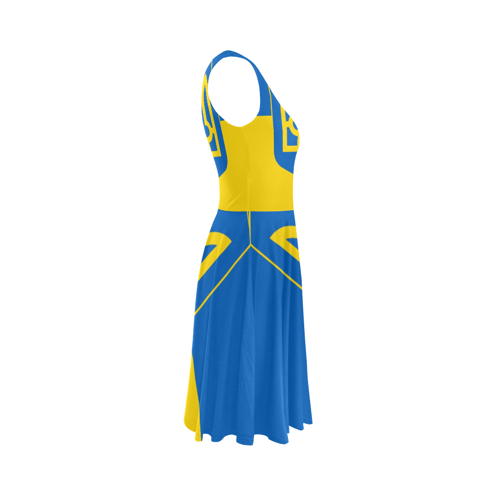 UKRAINE Sleeveless Ice Skater Dress (D19)