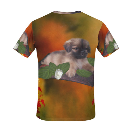 Cute lttle pekinese, dog All Over Print T-Shirt for Men (USA Size) (Model T40)