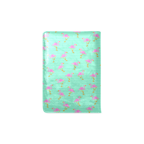 Pink and Green Flamingo Pattern Custom NoteBook A5