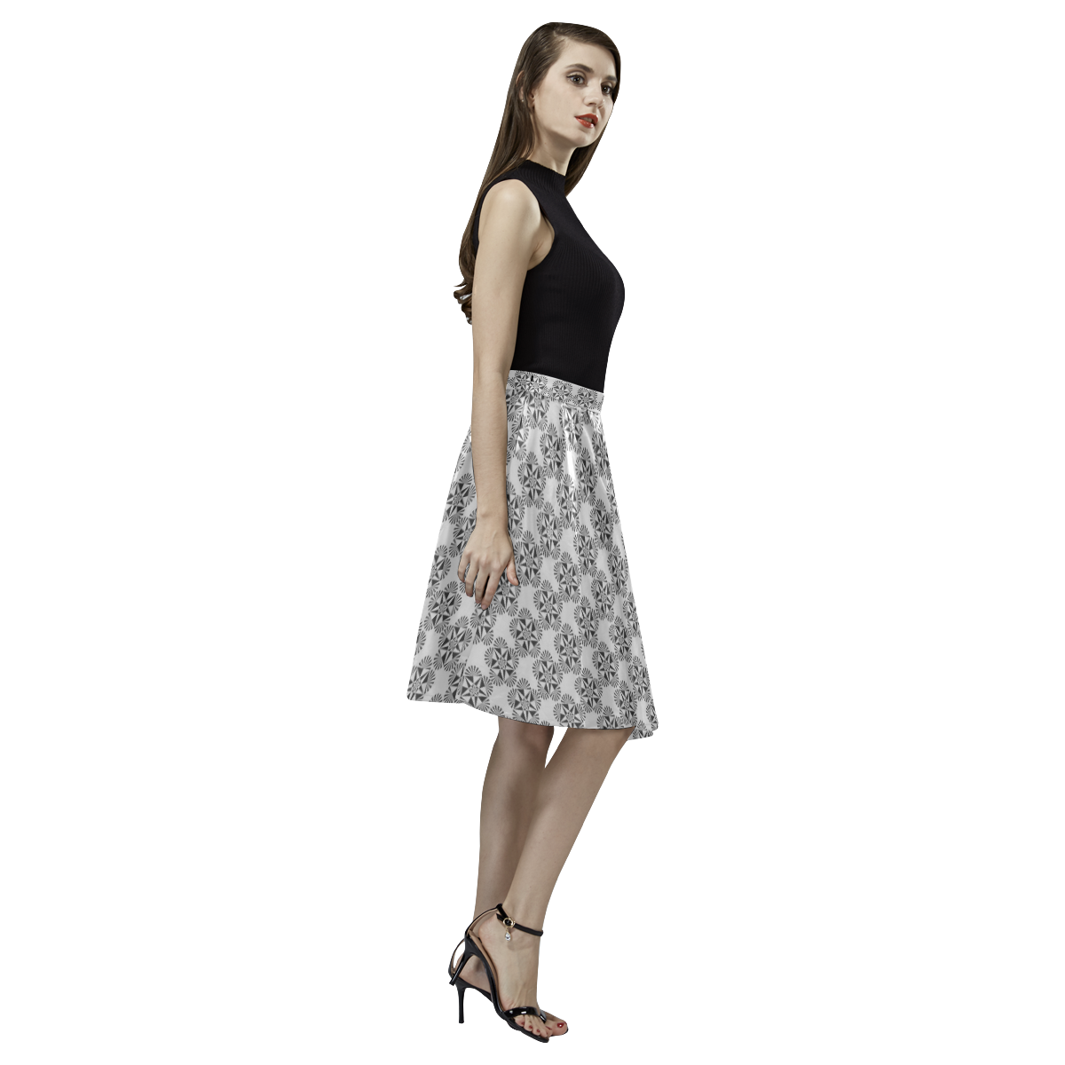 0018 Melete Pleated Midi Skirt (Model D15)