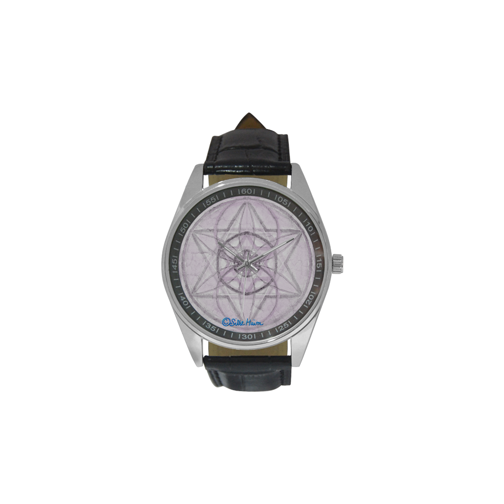 Protection- transcendental love by Sitre haim Men's Casual Leather Strap Watch(Model 211)
