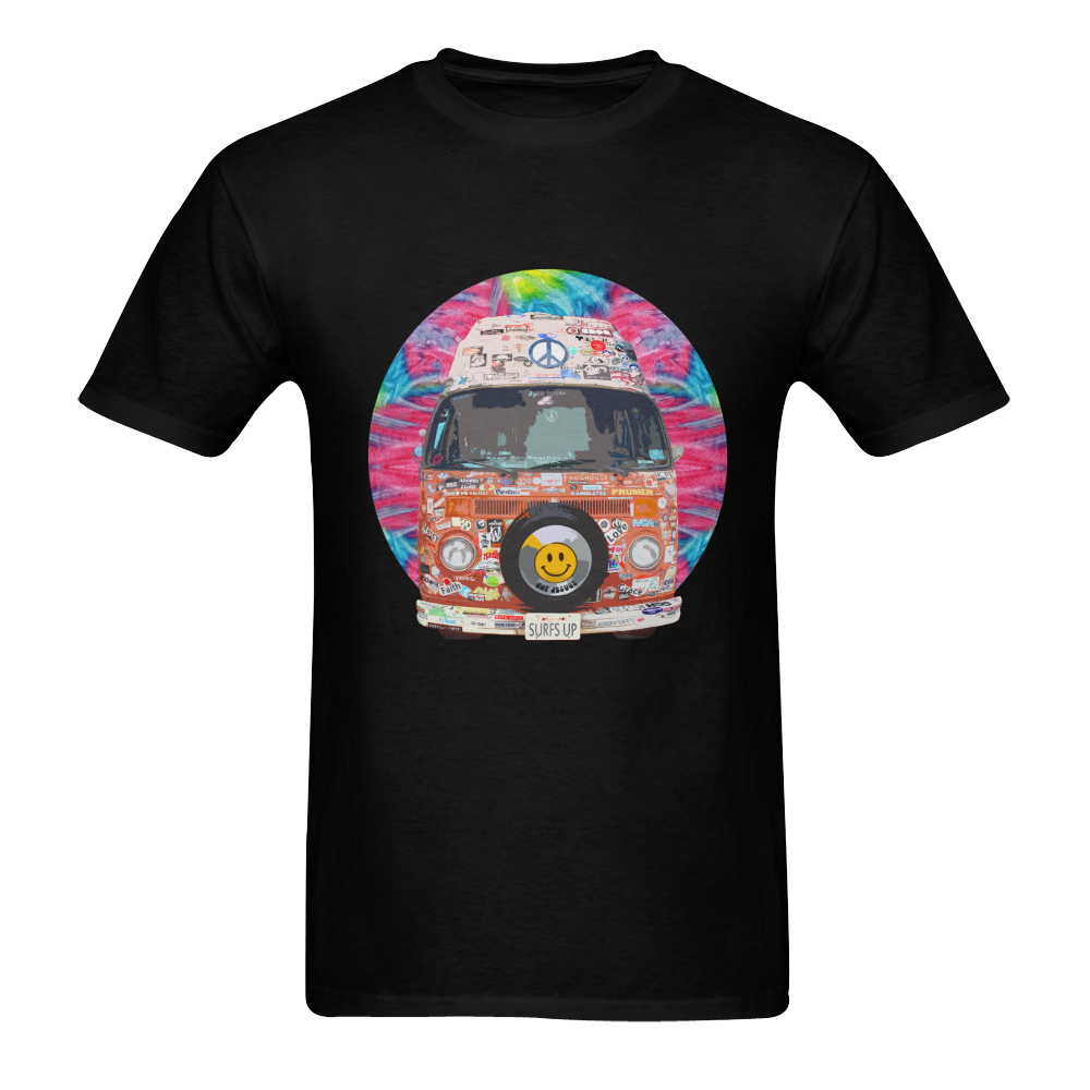 Groovy Hippie Van Sunny Men's T- shirt (Model T06)