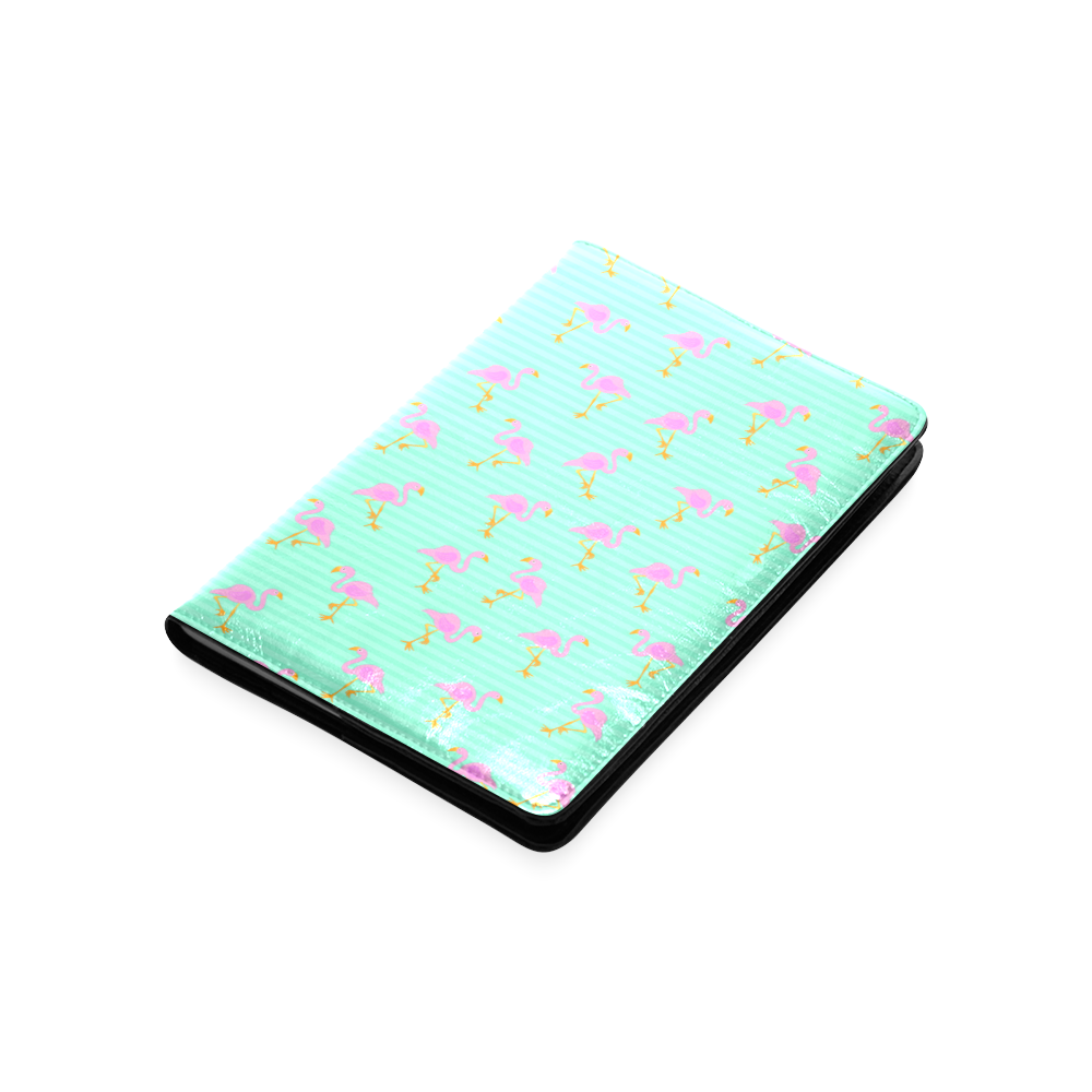 Pink and Green Flamingo Pattern Custom NoteBook A5