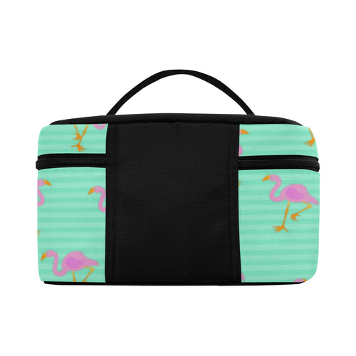 Pink and Green Flamingo Pattern Lunch Bag/Large (Model 1658)