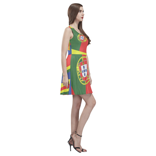 PORTUGAL  ABSTRACT Thea Sleeveless Skater Dress(Model D19)