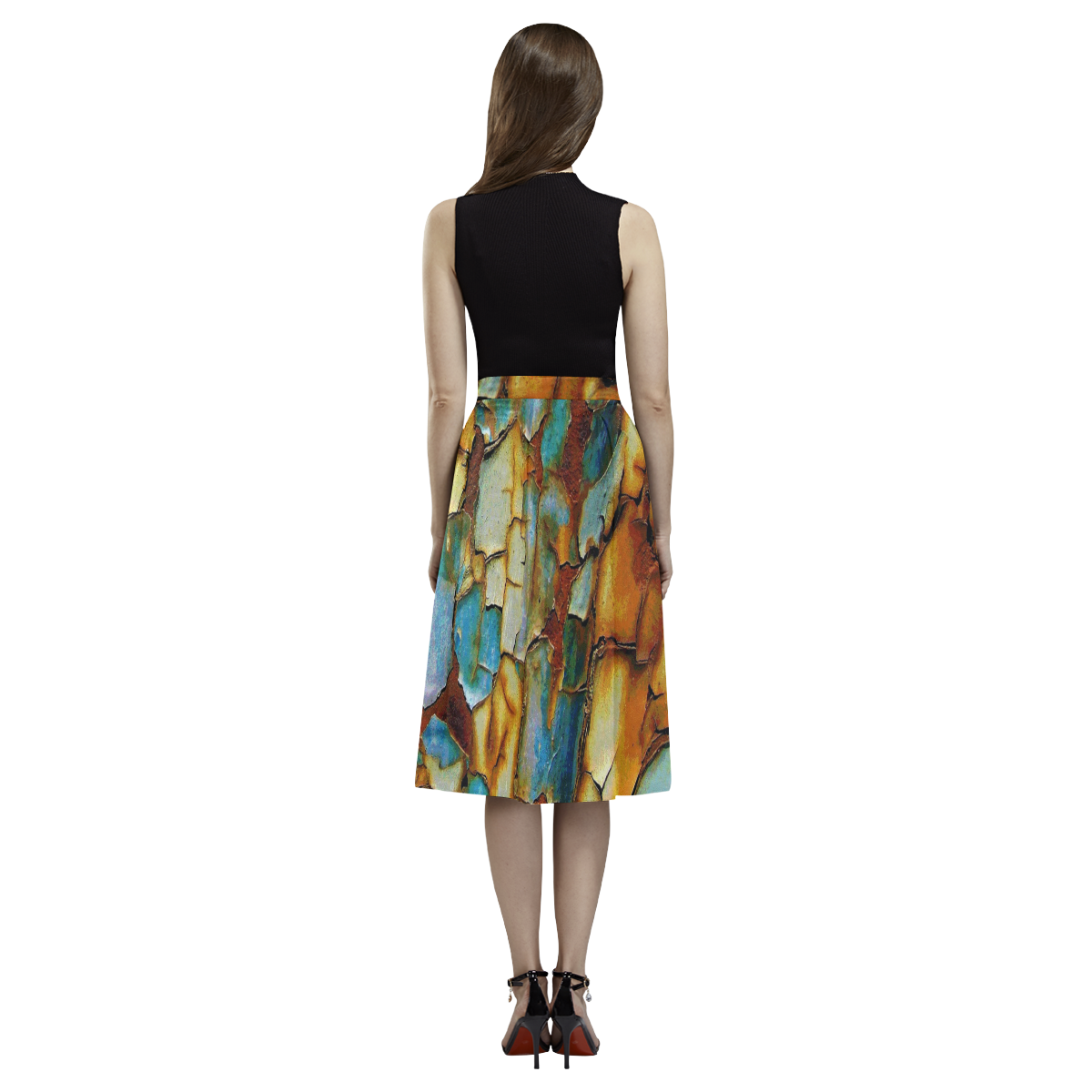 Rusty texture Aoede Crepe Skirt (Model D16)