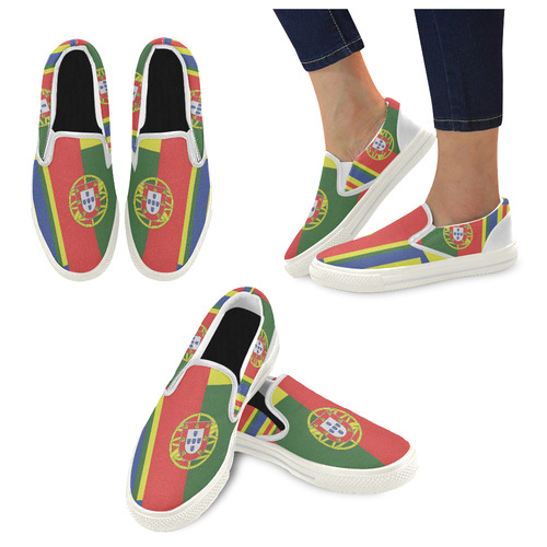 PORTUGAL  ABSTRACT Women's Slip-on Canvas Shoes (Model 019)