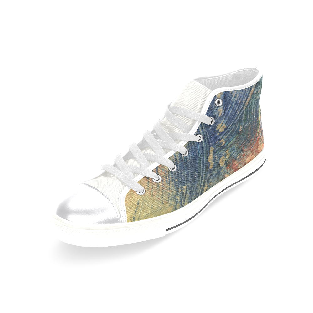 3 colors paint Women's Classic High Top Canvas Shoes (Model 017)