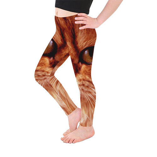 Orange Cat Kid's Ankle Length Leggings (Model L06)