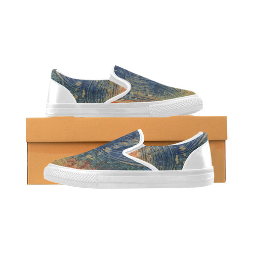 3 colors paint Women's Unusual Slip-on Canvas Shoes (Model 019)