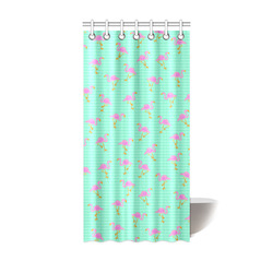 Pink and Green Flamingo Pattern Shower Curtain 36"x72"