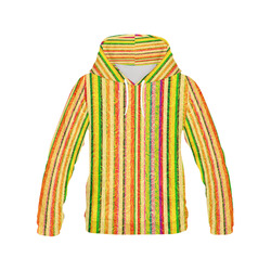 Colorful Stripes on Curls Pattern All Over Print Hoodie for Men (USA Size) (Model H13)