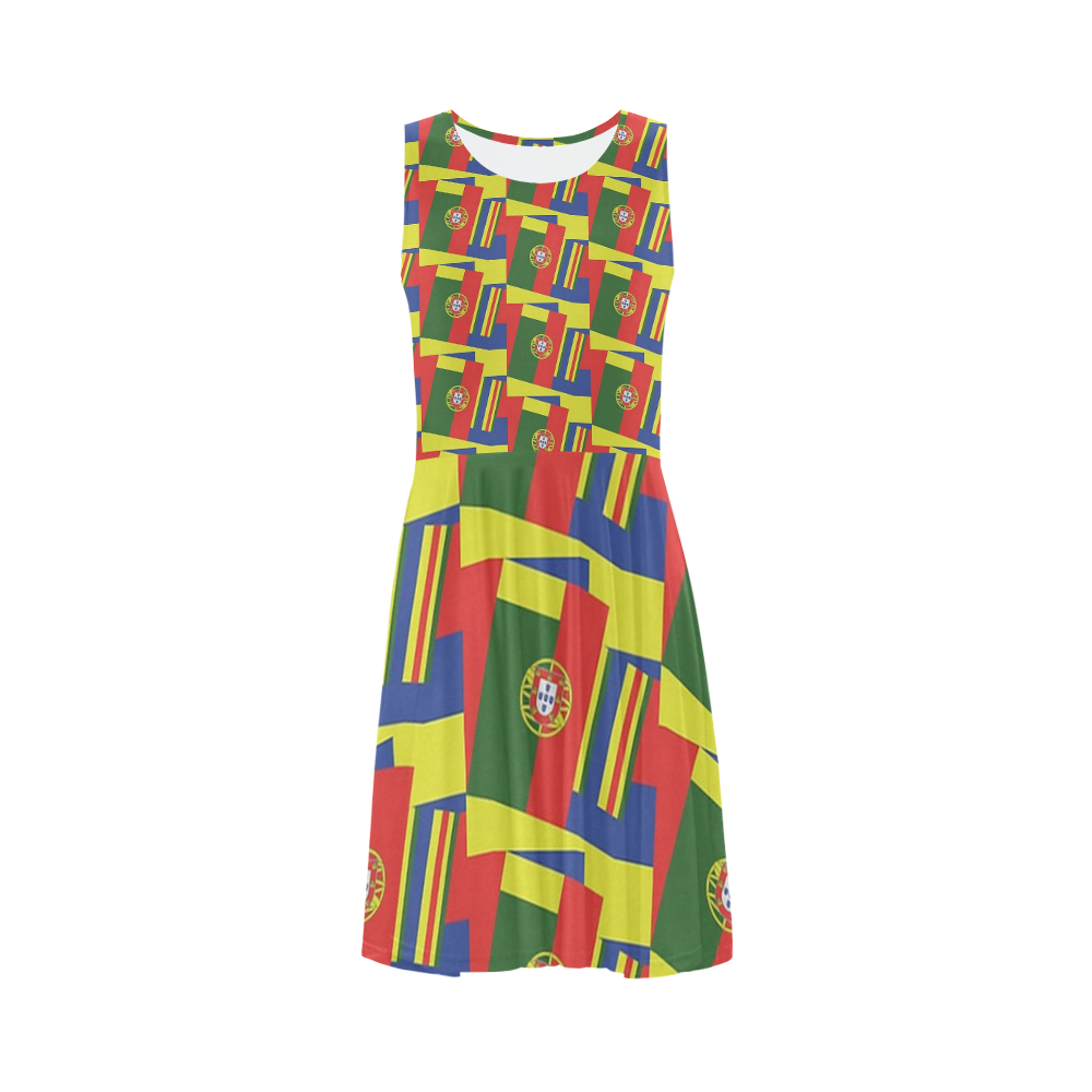 PORTUGAL (ABSTRACT) 2 Sleeveless Ice Skater Dress (D19)