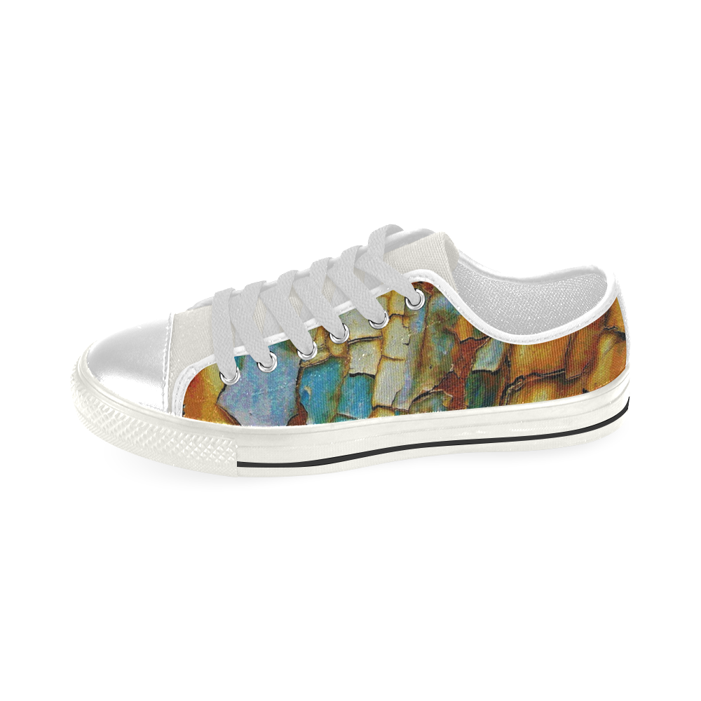 Rusty texture Low Top Canvas Shoes for Kid (Model 018)