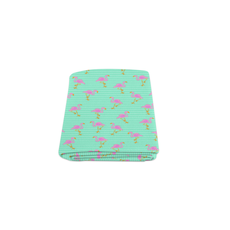 Pink and Green Flamingo Pattern Blanket 40"x50"