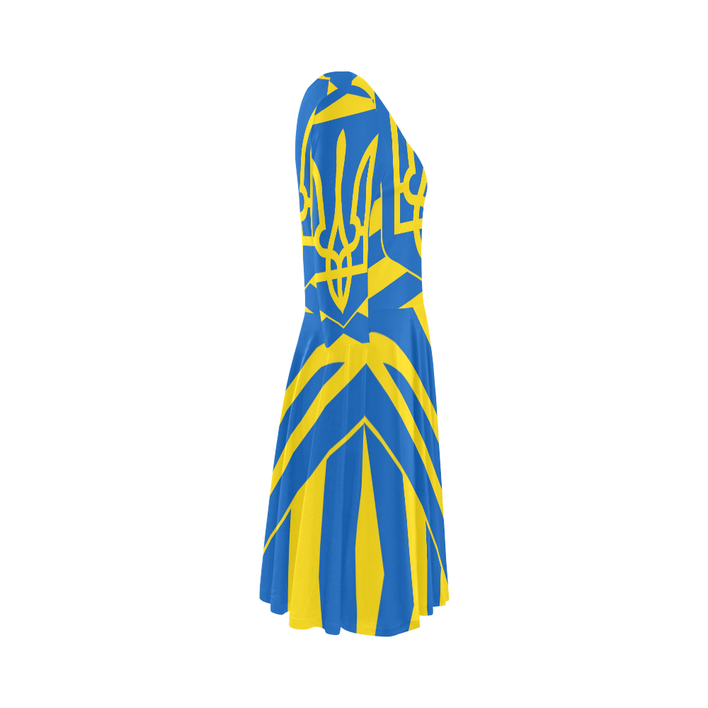 UKRAINE-2 Elbow Sleeve Ice Skater Dress (D20)