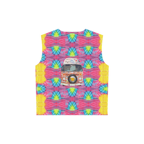 Groovy Hippie Van All Over Print Sleeveless Hoodie for Women (Model H15)