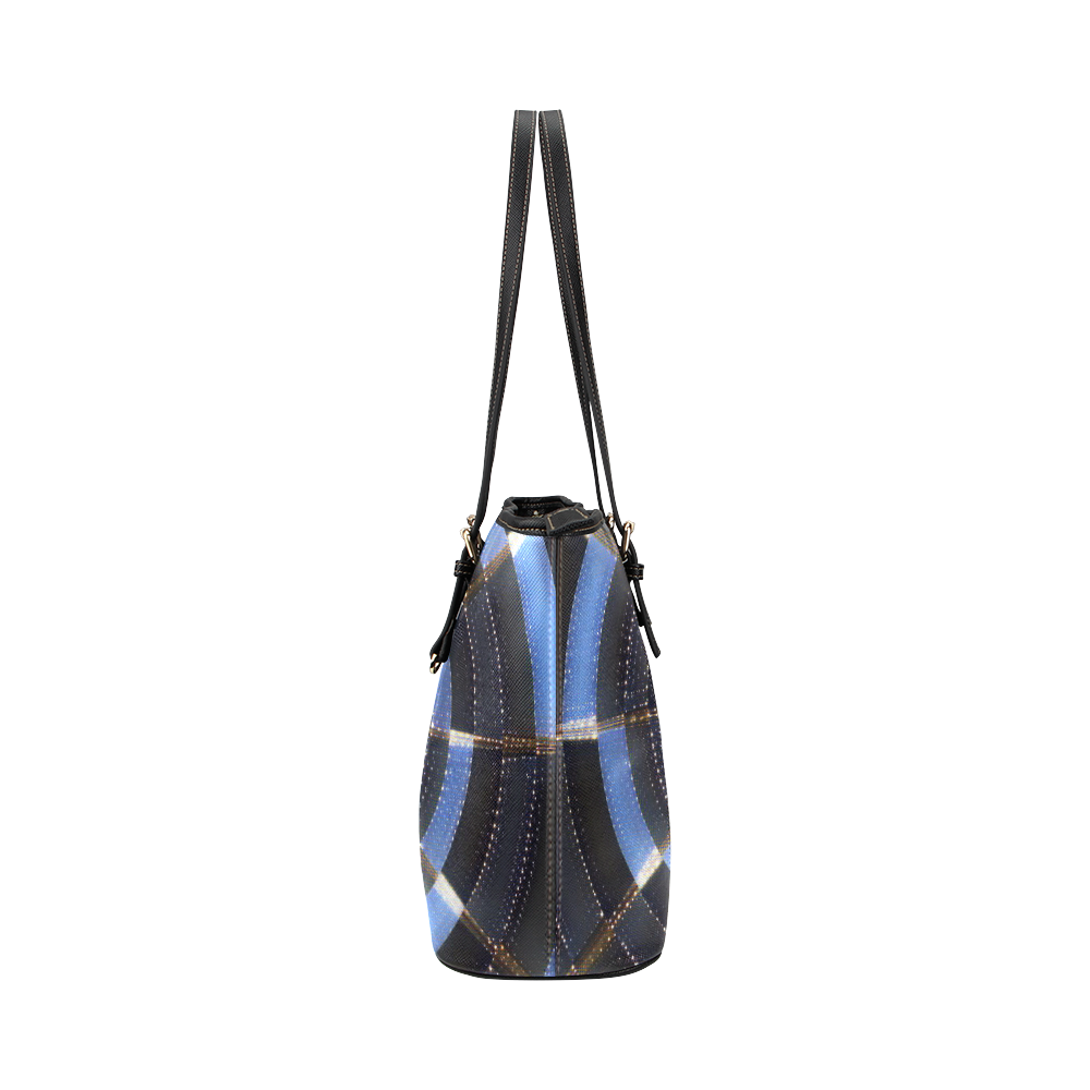 Midnight Crazy Dart Leather Tote Bag/Large (Model 1651)